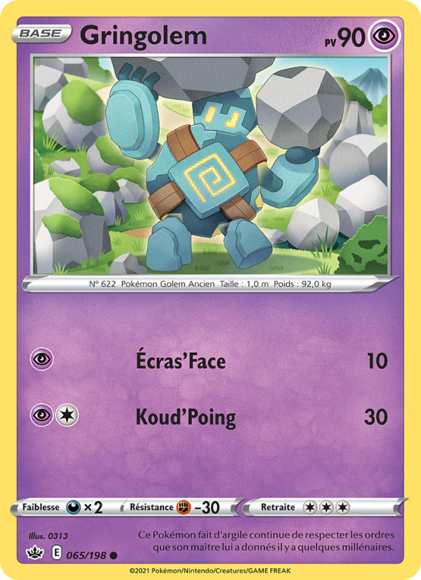 Gringolem 65 — Chilling Reign (French Pokémon TCG card)
