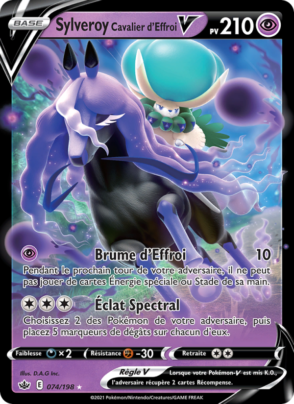 Sylveroy Cavalier d'Effroi V 74 — Chilling Reign (French Pokémon TCG card)