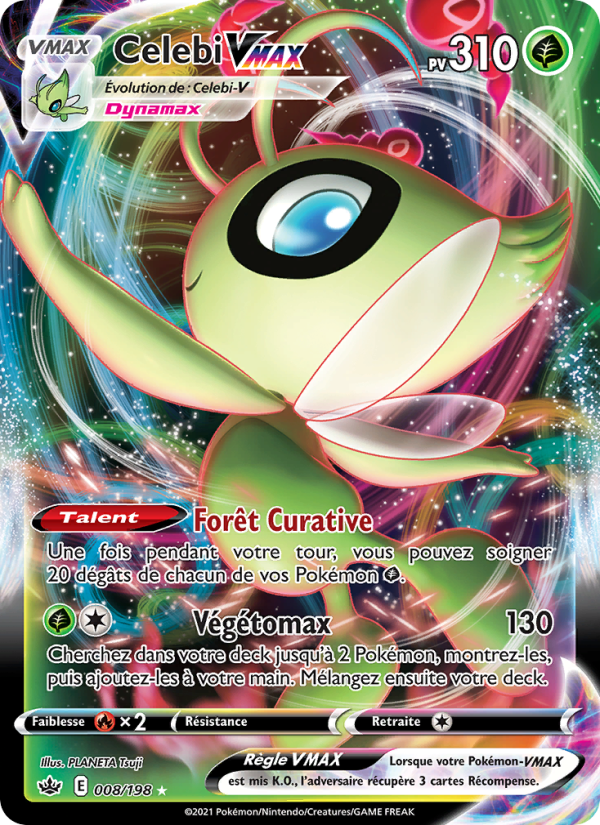 Celebi VMAX 8 — Chilling Reign (French Pokémon TCG card)