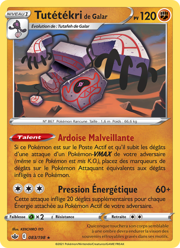 Tutétékri de Galar 83 — Chilling Reign (French Pokémon TCG card)