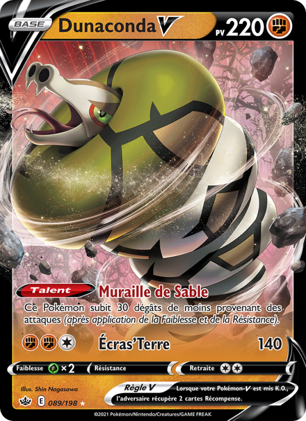 Dunaconda V 89 — Chilling Reign (French Pokémon TCG card)