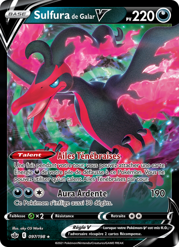Sulfura de Galar V 97 — Chilling Reign (French Pokémon TCG card)