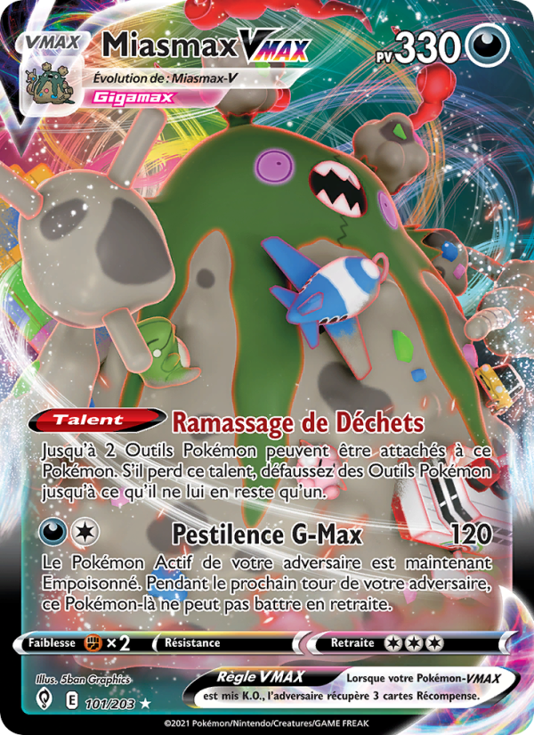 Miasmax VMAX 101 — Evolving Skies (French Pokémon TCG card)
