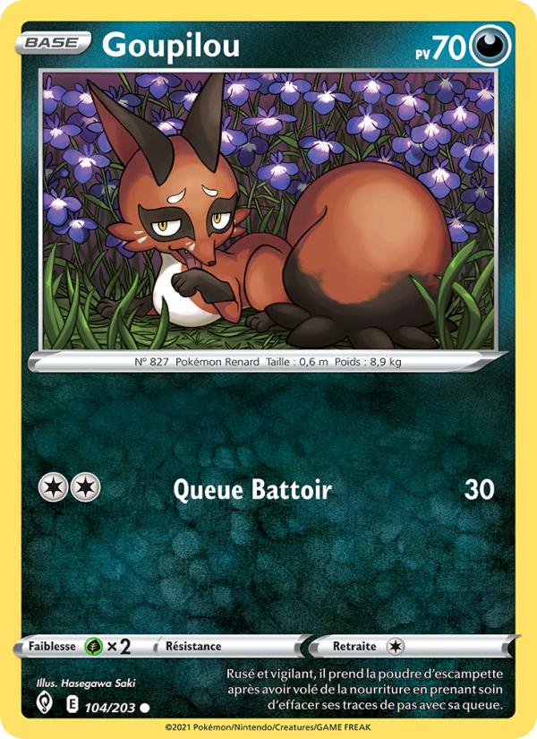 Goupilou 104 — Evolving Skies (French Pokémon TCG card)