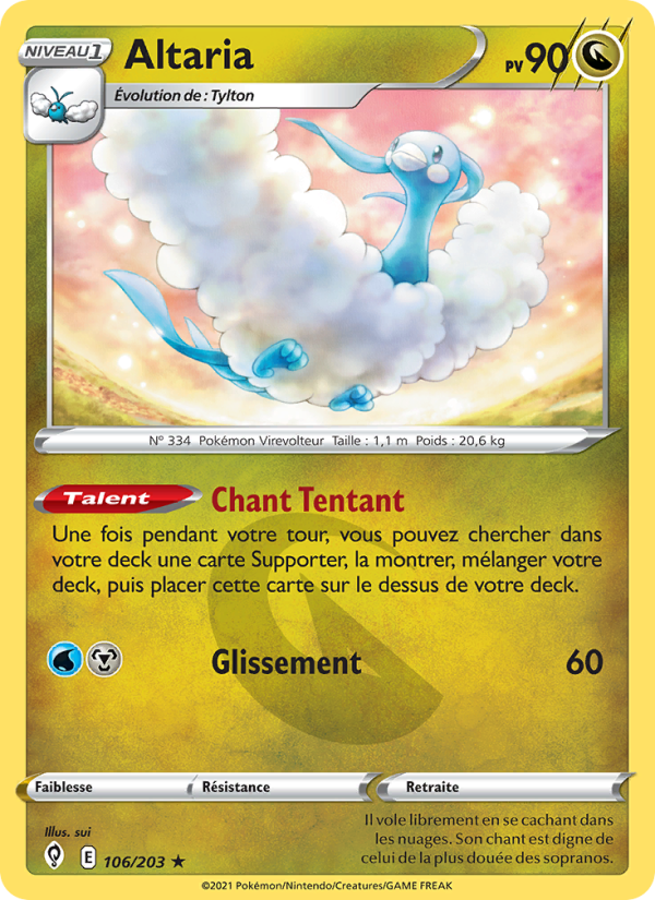 Altaria 106 — Evolving Skies (French Pokémon TCG card)