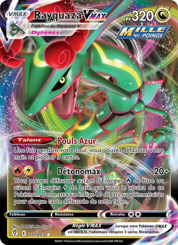 Rayquaza VMAX 111 — Evolving Skies (French Pokémon TCG card)
