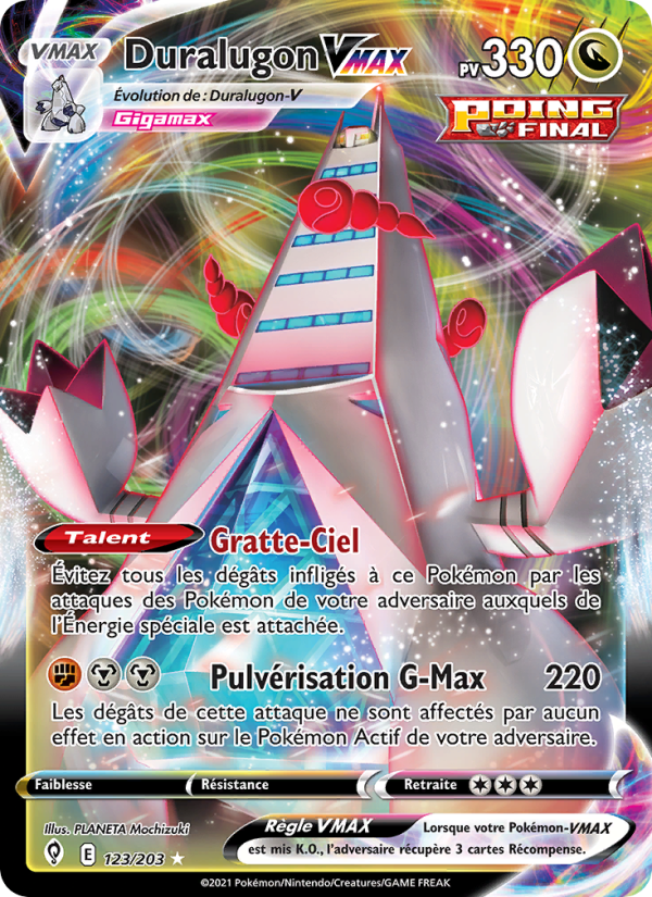 Duralugon VMAX 123 — Evolving Skies (French Pokémon TCG card)