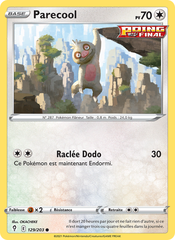Parecool 129 — Evolving Skies (French Pokémon TCG card)