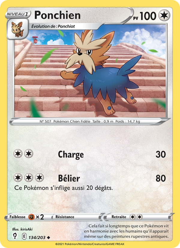 Ponchien 134 — Evolving Skies (French Pokémon TCG card)