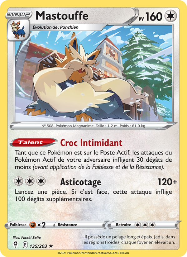 Mastouffe 135 — Evolving Skies (French Pokémon TCG card)