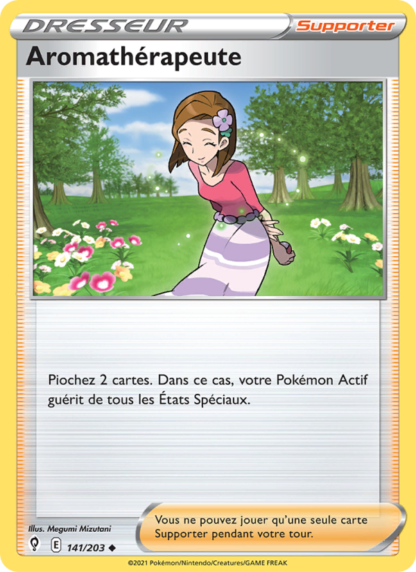 Aromathérapeute 141 — Evolving Skies (French Pokémon TCG card)