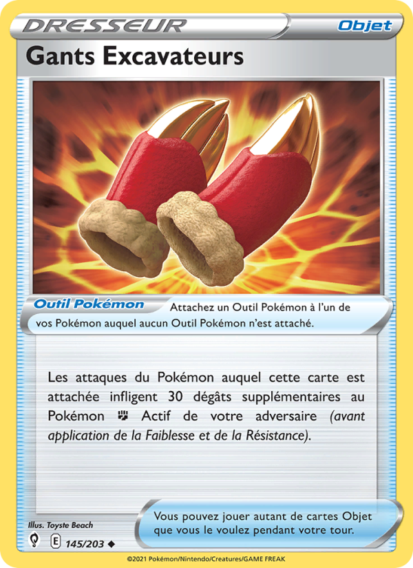 Gants Excavateurs 145 — Evolving Skies (French Pokémon TCG card)