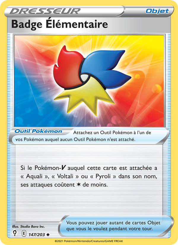 Badge Élémentaire 147 — Evolving Skies (French Pokémon TCG card)