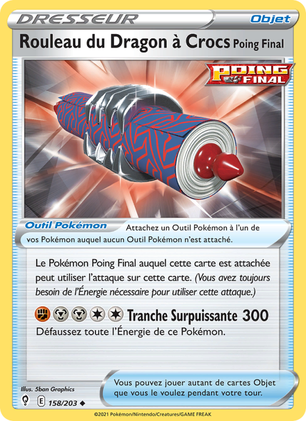Rouleau du Dragon à Crocs Poing Final 158 — Evolving Skies (French Pokémon TCG card)