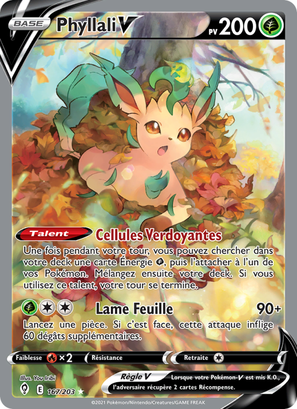 Phyllali V 167 — Evolving Skies (French Pokémon TCG card)