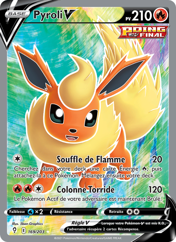 Pyroli V 169 — Evolving Skies (French Pokémon TCG card)