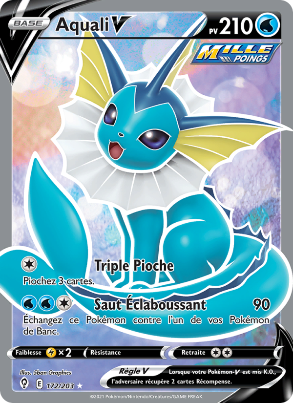Aquali V 172 — Evolving Skies (French Pokémon TCG card)