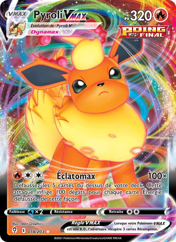 Pyroli VMAX 18 — Evolving Skies (French Pokémon TCG card)