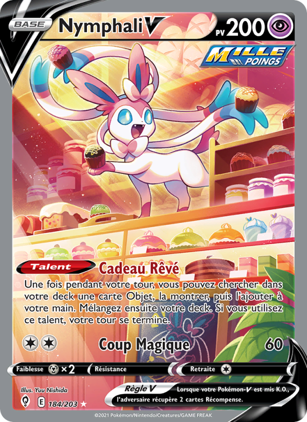 Nymphali V 184 — Evolving Skies (French Pokémon TCG card)
