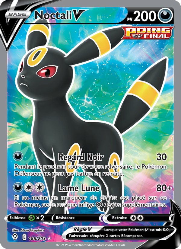 Noctali V 188 — Evolving Skies (French Pokémon TCG card)