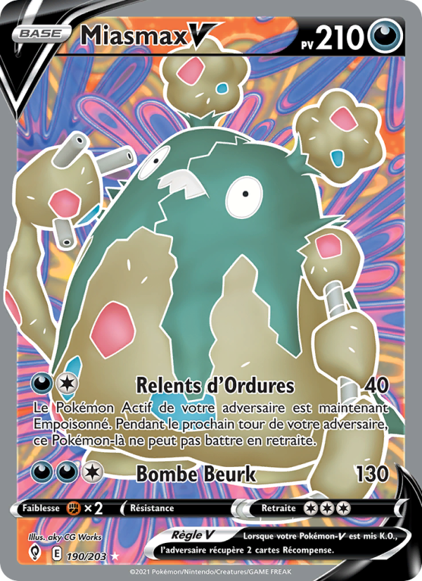 Miasmax V 190 — Evolving Skies (French Pokémon TCG card)