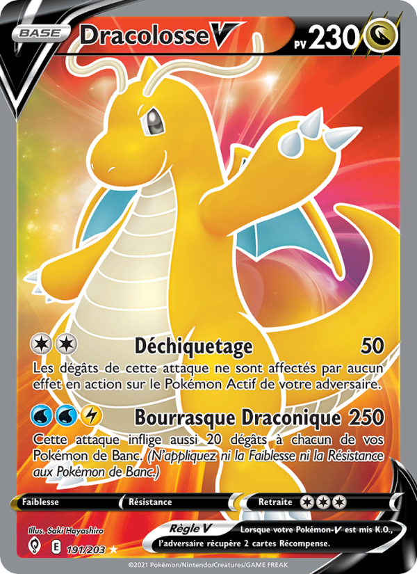Dracolosse V 191 — Evolving Skies (French Pokémon TCG card)