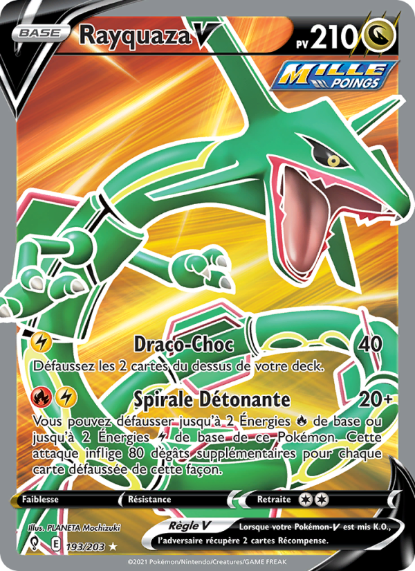 Rayquaza V 193 — Evolving Skies (French Pokémon TCG card)