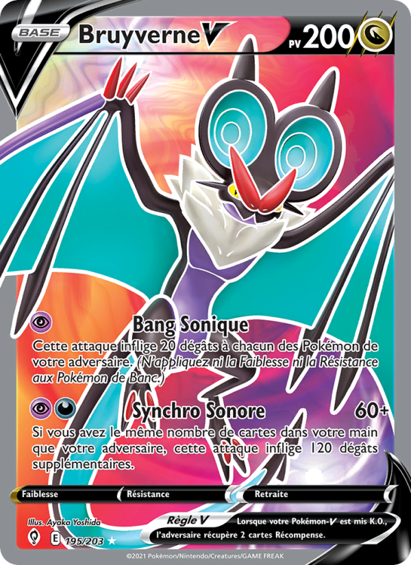 Bruyverne V 195 — Evolving Skies (French Pokémon TCG card)