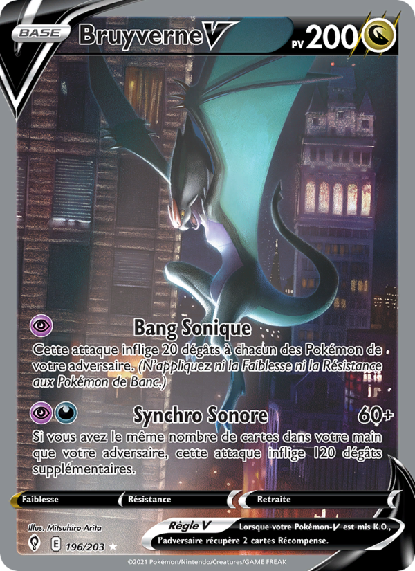 Bruyverne V 196 — Evolving Skies (French Pokémon TCG card)