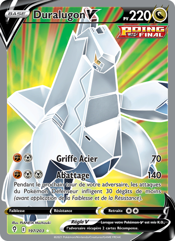 Duralugon V 197 — Evolving Skies (French Pokémon TCG card)