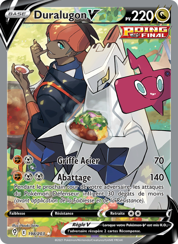 Duralugon V 198 — Evolving Skies (French Pokémon TCG card)