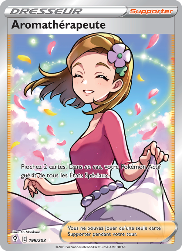 Aromathérapeute 199 — Evolving Skies (French Pokémon TCG card)