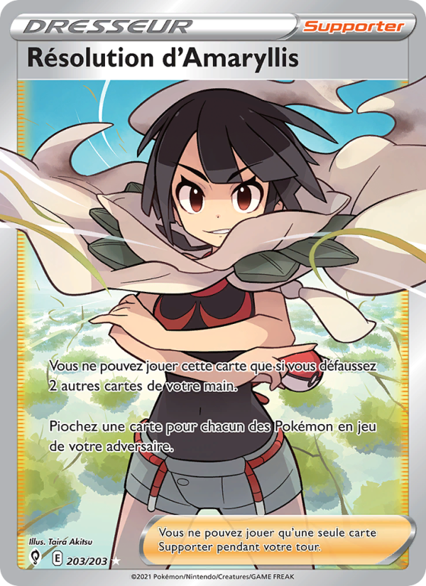 Résolution d'Amaryllis 203 — Evolving Skies (French Pokémon TCG card)