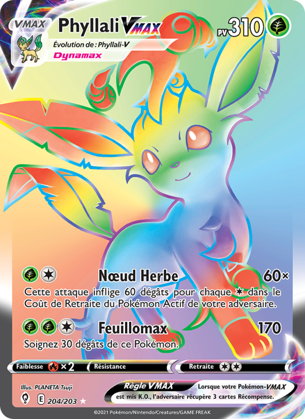 Phyllali VMAX 204 — Evolving Skies (French Pokémon TCG card)