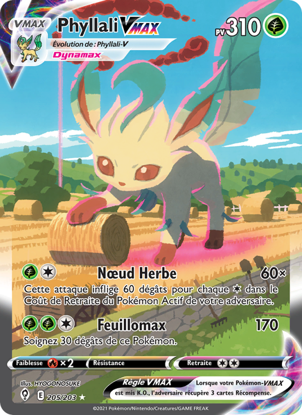 Phyllali VMAX 205 — Evolving Skies (French Pokémon TCG card)