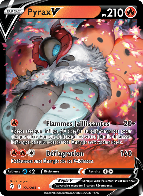 Pyrax V 21 — Evolving Skies (French Pokémon TCG card)