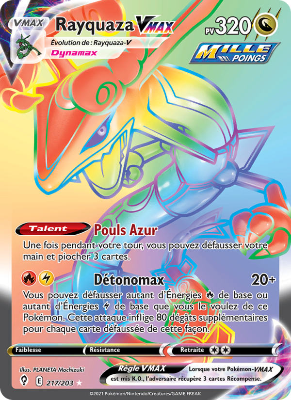 Rayquaza VMAX 217 — Evolving Skies (French Pokémon TCG card)