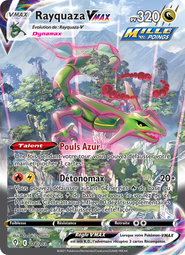 Rayquaza VMAX 218 — Evolving Skies (French Pokémon TCG card)