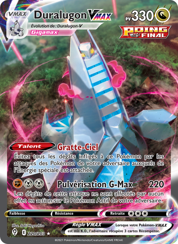 Duralugon VMAX 220 — Evolving Skies (French Pokémon TCG card)