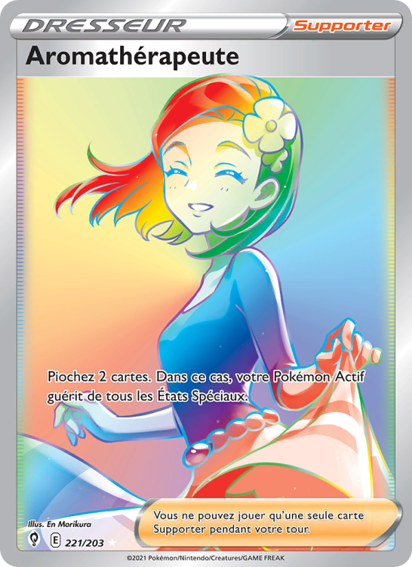 Aromathérapeute 221 — Evolving Skies (French Pokémon TCG card)