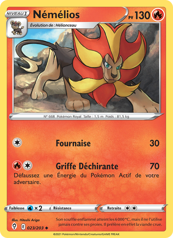 Némélios 23 — Evolving Skies (French Pokémon TCG card)
