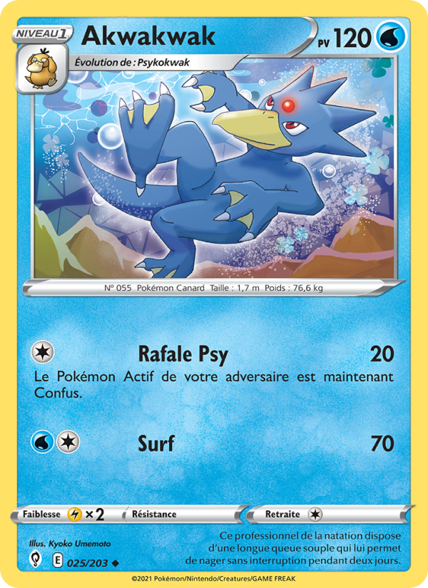 Akwakwak 25 — Evolving Skies (French Pokémon TCG card)