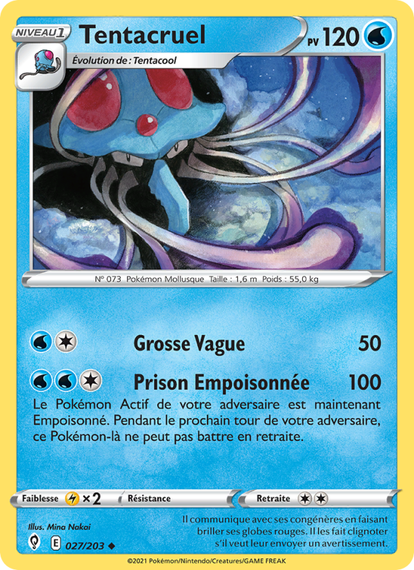 Tentacruel 27 — Evolving Skies (French Pokémon TCG card)