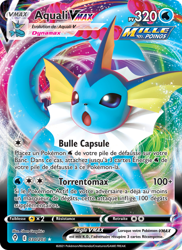 Aquali VMAX 30 — Evolving Skies (French Pokémon TCG card)