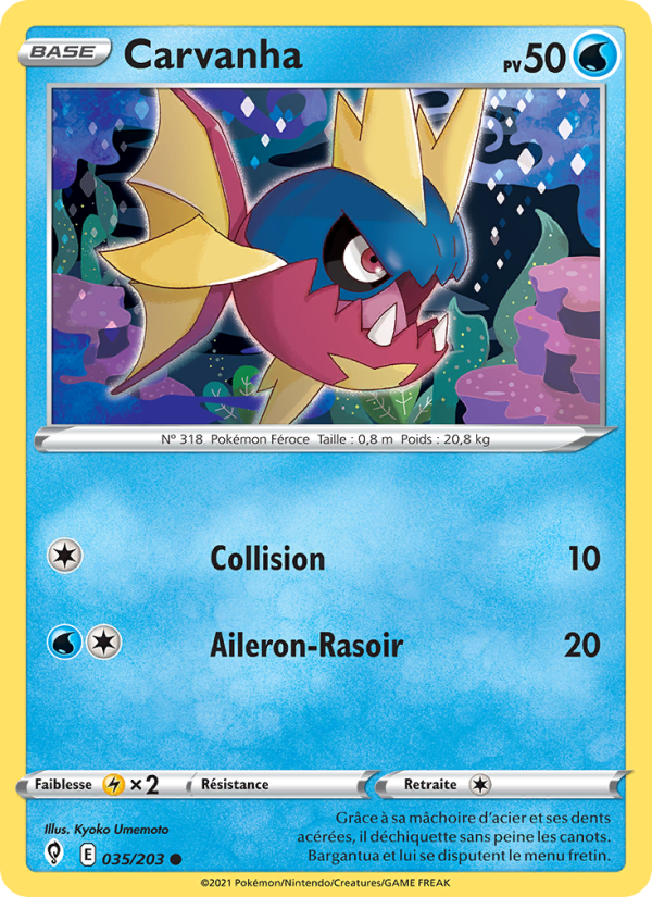 Carvanha 35 — Evolving Skies (French Pokémon TCG card)
