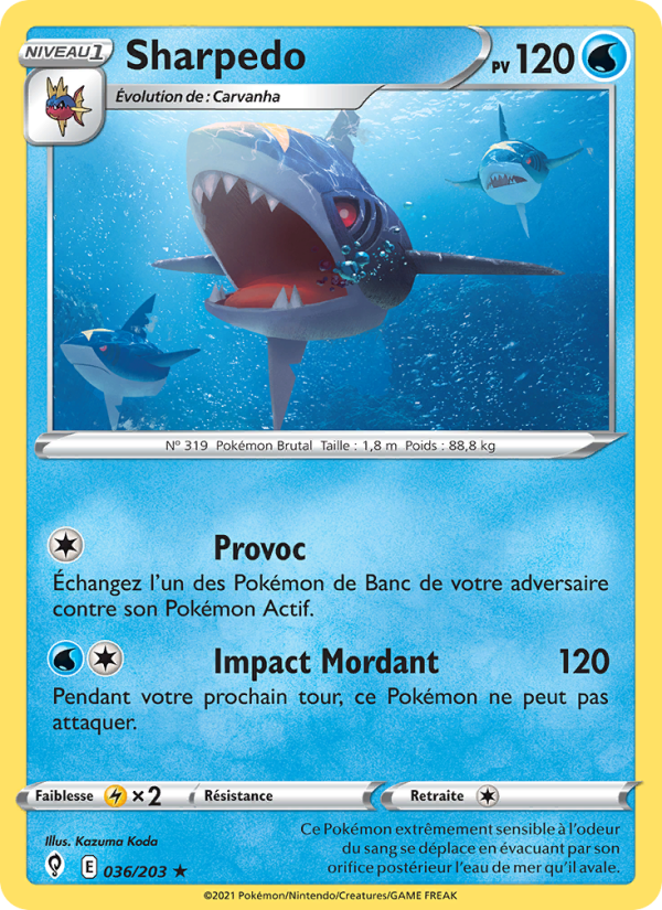 Sharpedo 36 — Evolving Skies (French Pokémon TCG card)