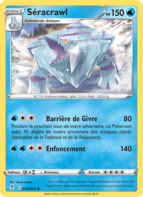 Séracrawl 45 — Evolving Skies (French Pokémon TCG card)