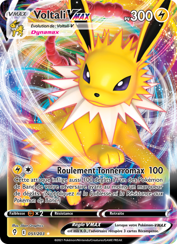 Voltali VMAX 51 — Evolving Skies (French Pokémon TCG card)