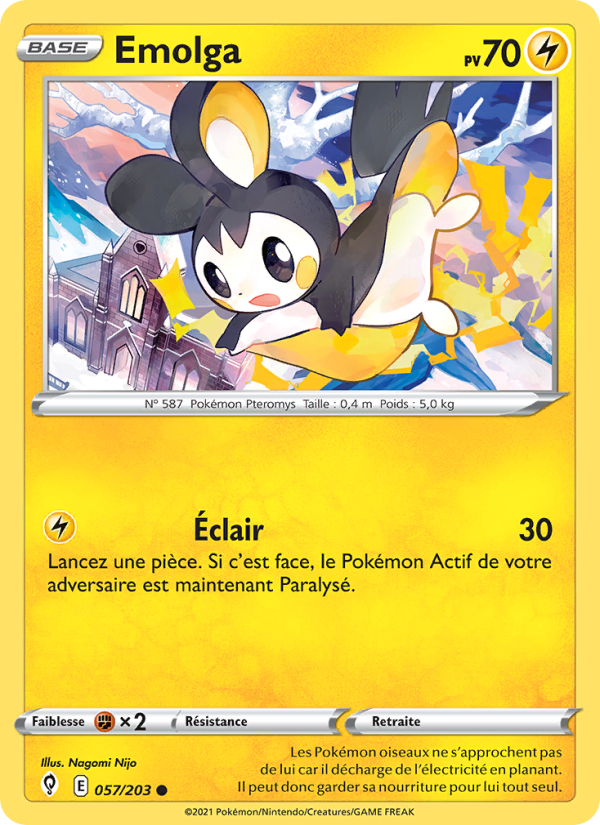 Emolga 57 — Evolving Skies (French Pokémon TCG card)