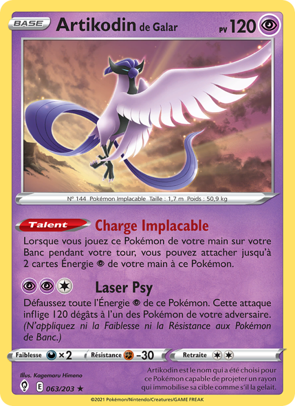 Artikodin de Galar 63 — Evolving Skies (French Pokémon TCG card)